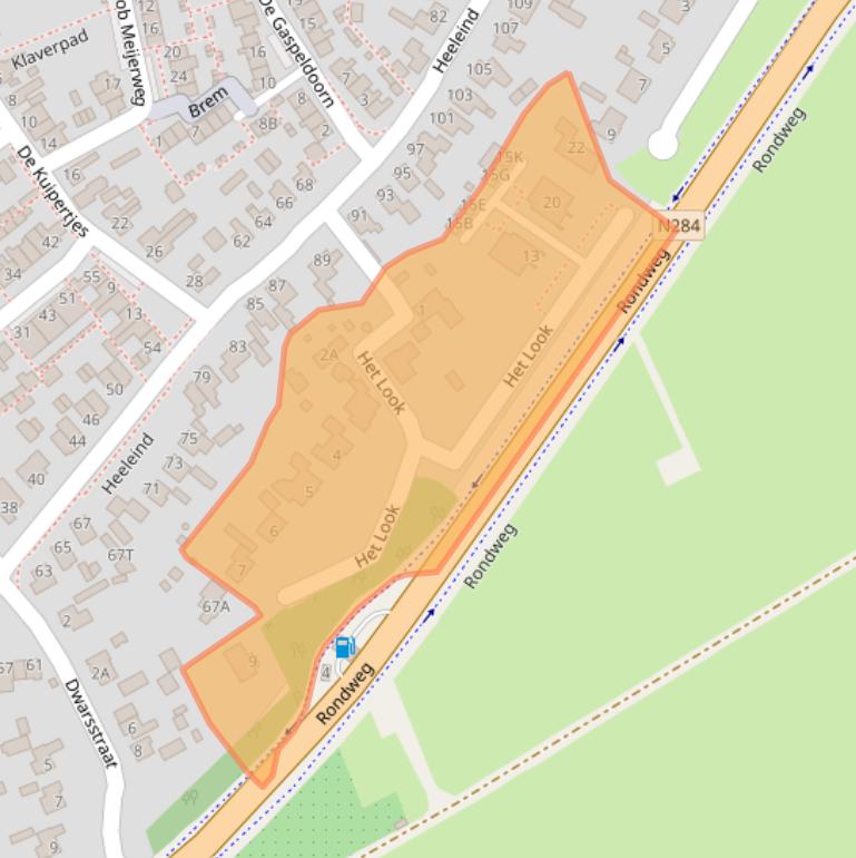 Kaart van postcodegebied 5531CG.