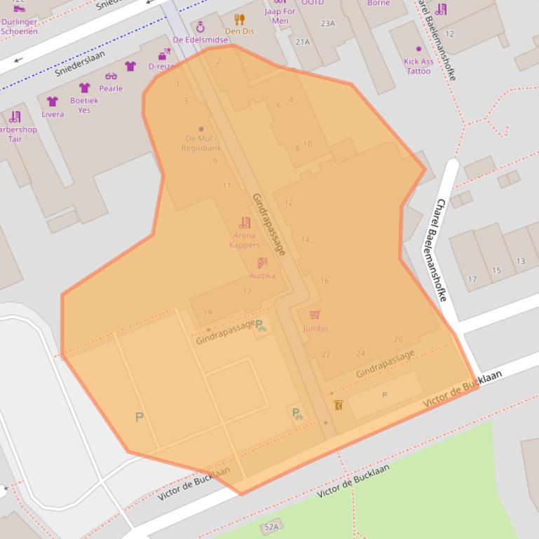 Kaart van postcodegebied 5531CP.