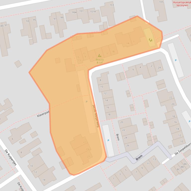 Kaart van postcodegebied 5531CW.