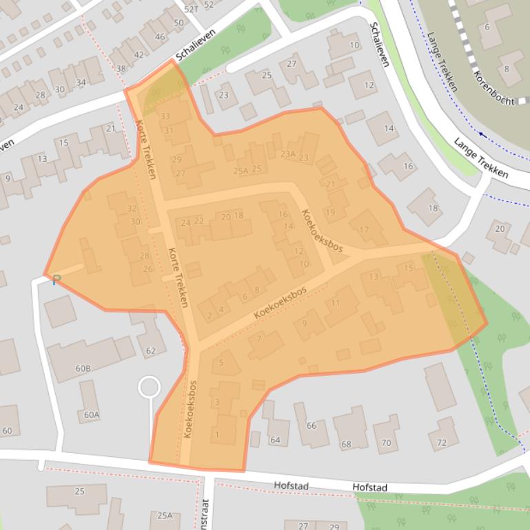 Kaart van postcodegebied 5531DZ.