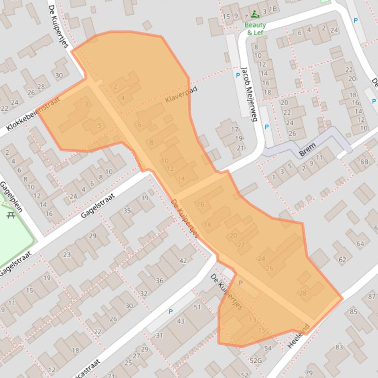 Kaart van postcodegebied 5531EE.