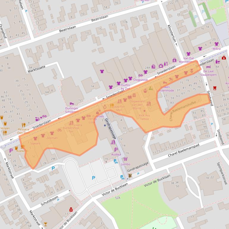 Kaart van postcodegebied 5531EG.