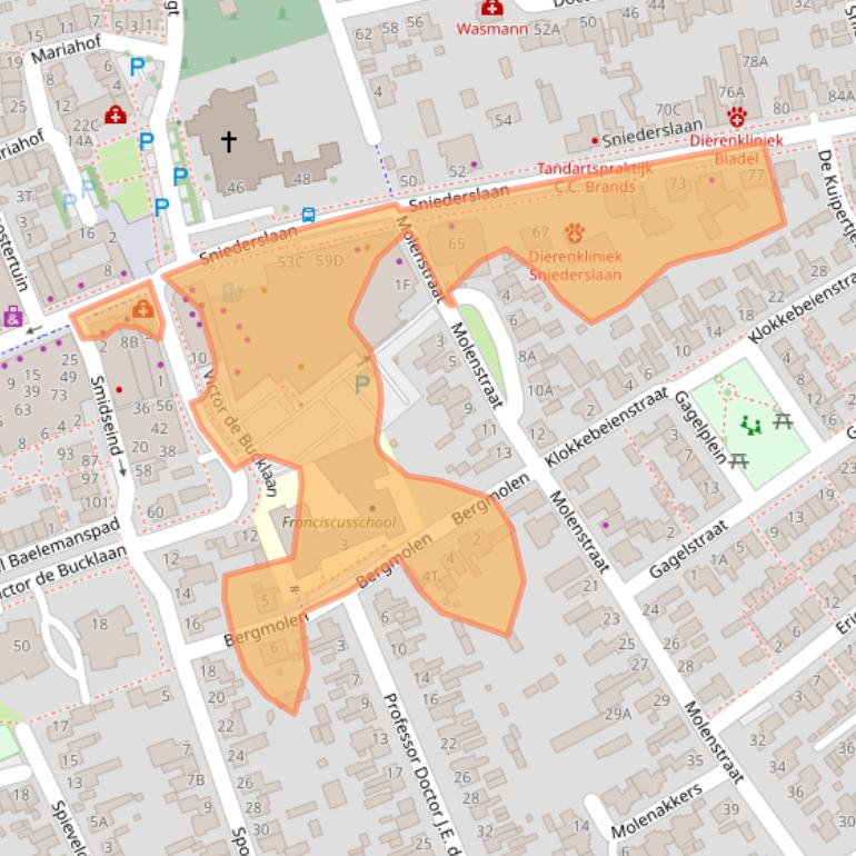 Kaart van postcodegebied 5531EH.