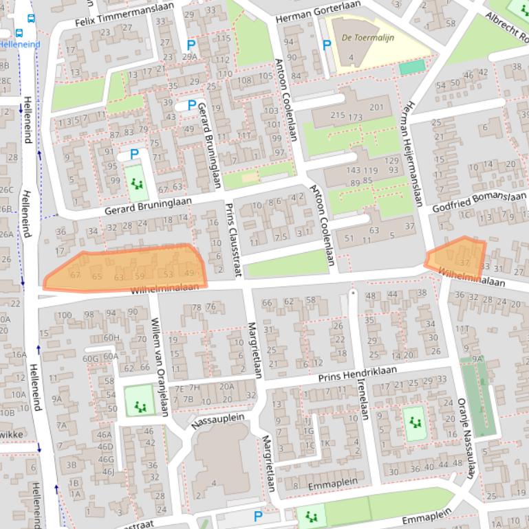 Kaart van postcodegebied 5531HS.