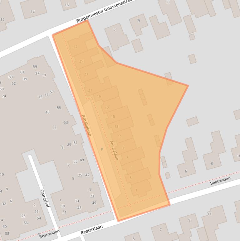 Kaart van postcodegebied 5531JJ.