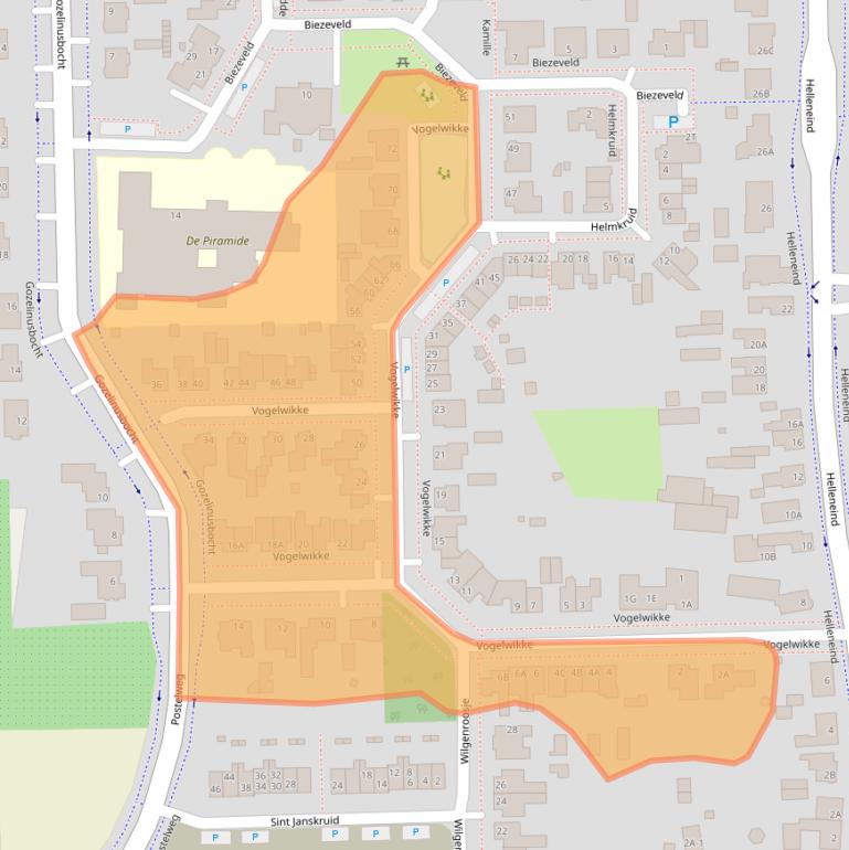 Kaart van postcodegebied 5531KB.