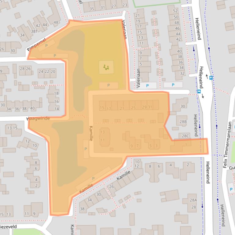 Kaart van postcodegebied 5531KH.