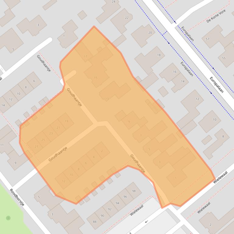 Kaart van postcodegebied 5531LL.