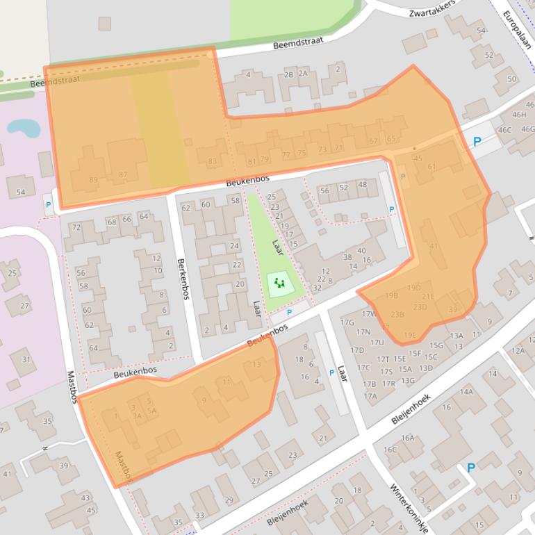 Kaart van postcodegebied 5531MP.
