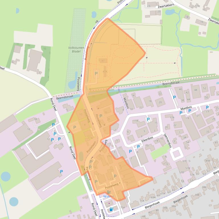 Kaart van postcodegebied 5531MV.