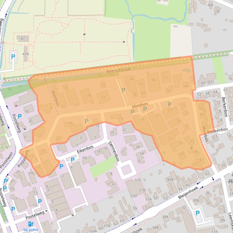 Kaart van postcodegebied 5531MX.