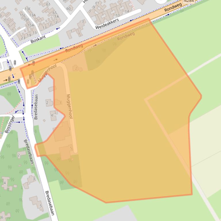 Kaart van postcodegebied 5531RZ.