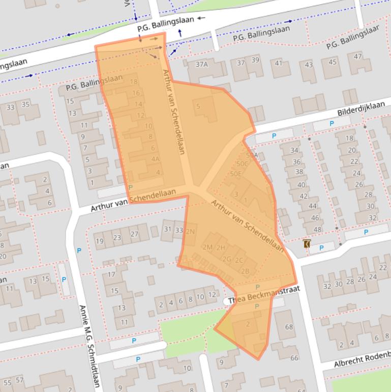 Kaart van postcodegebied 5531TV.