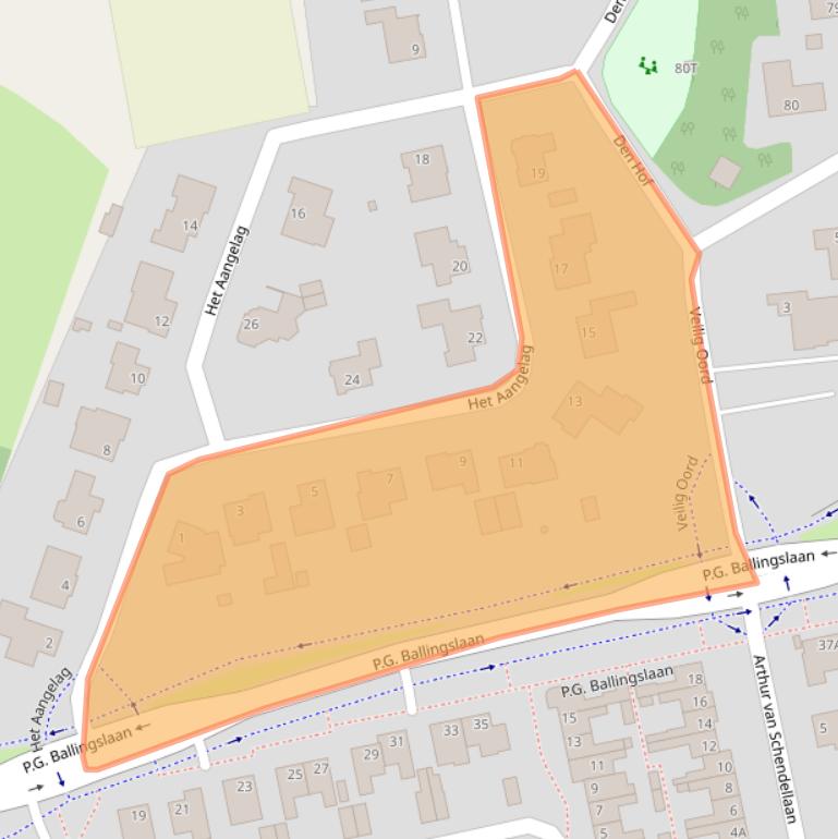 Kaart van postcodegebied 5531XK.