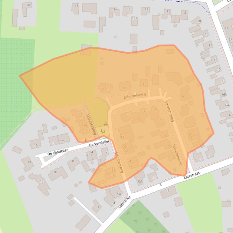 Kaart van postcodegebied 5534BB.