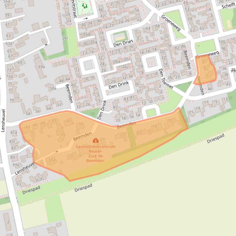 Kaart van postcodegebied 5541AA.