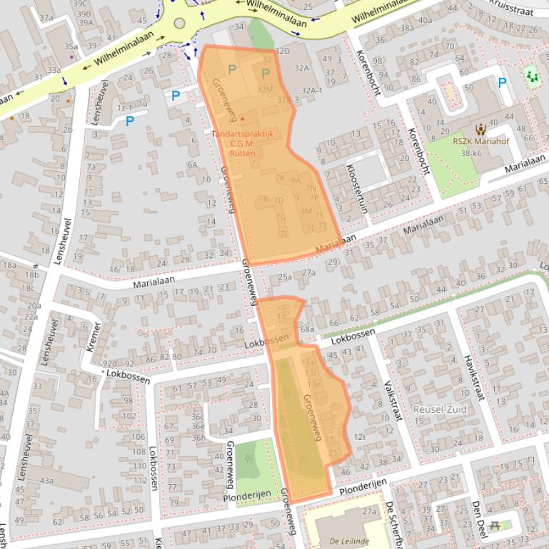 Kaart van postcodegebied 5541AE.