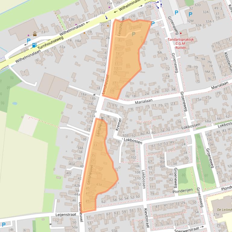 Kaart van postcodegebied 5541BA.