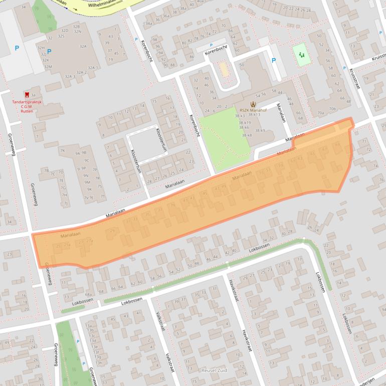 Kaart van postcodegebied 5541CB.