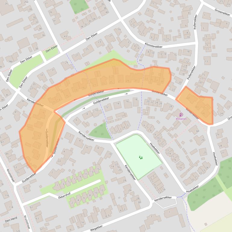 Kaart van postcodegebied 5541DE.