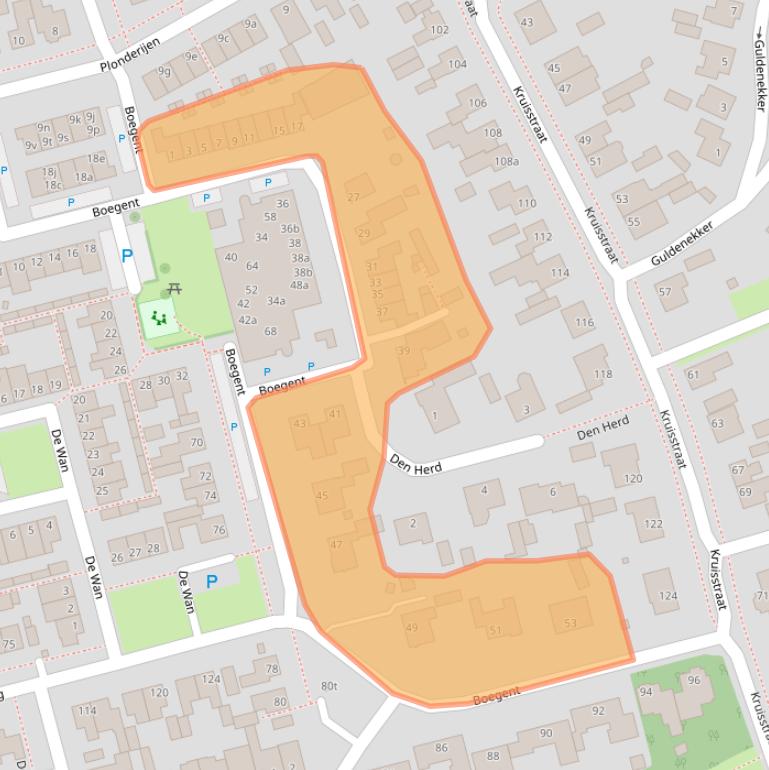 Kaart van postcodegebied 5541TE.