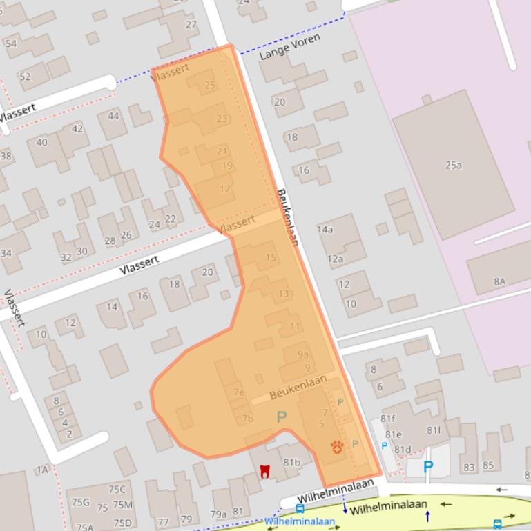 Kaart van postcodegebied 5541VJ.