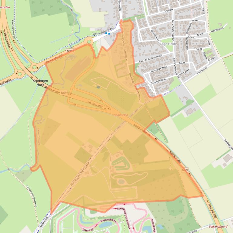 Kaart van postcodegebied 5551AB.