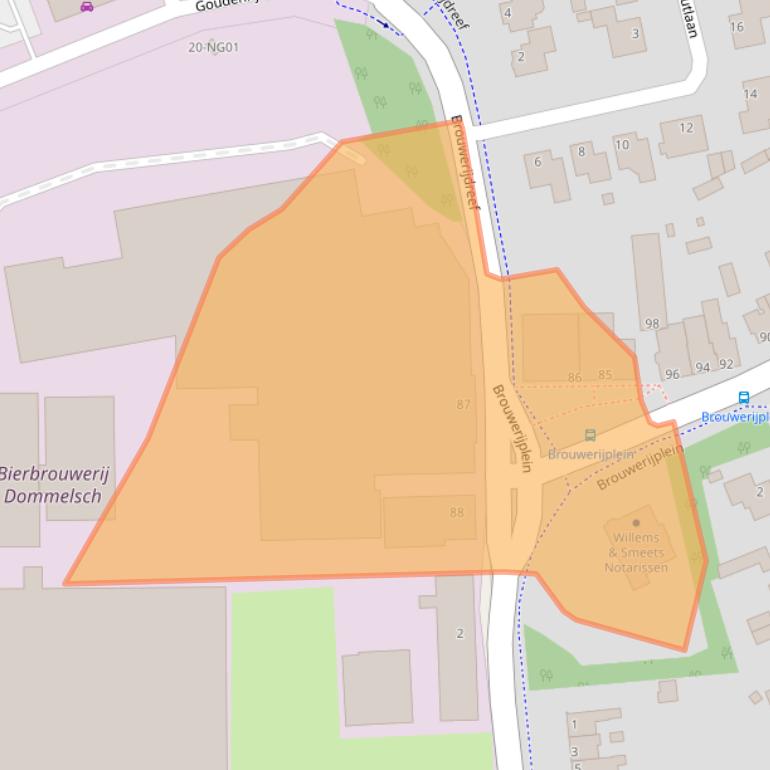 Kaart van postcodegebied 5551AE.