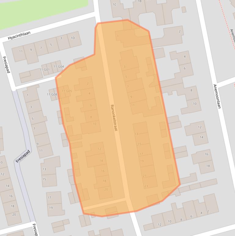 Kaart van postcodegebied 5551AM.