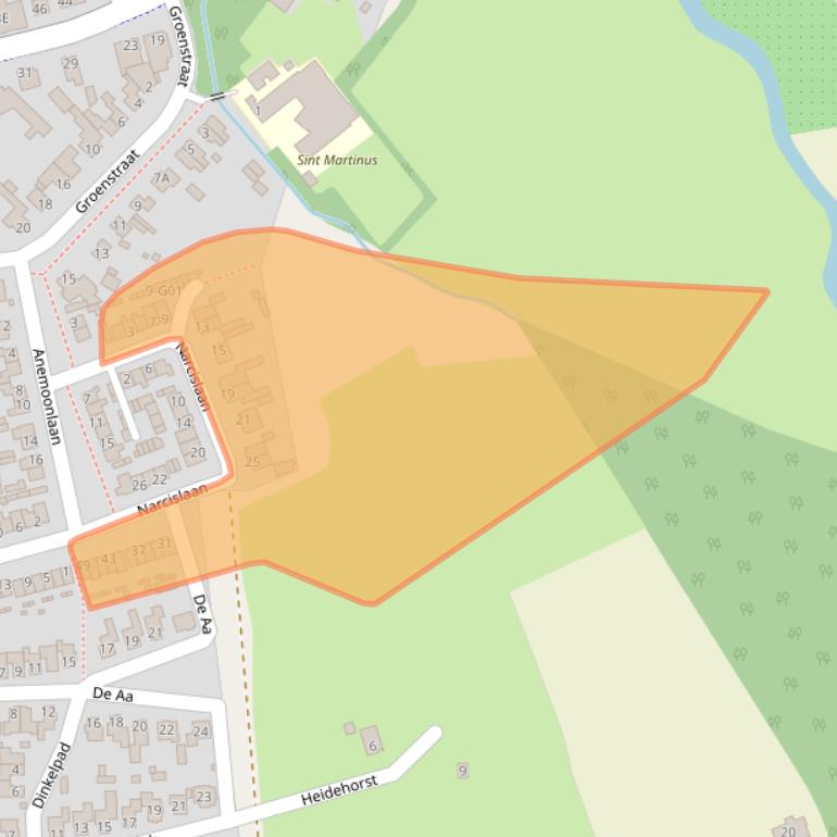 Kaart van postcodegebied 5551AP.