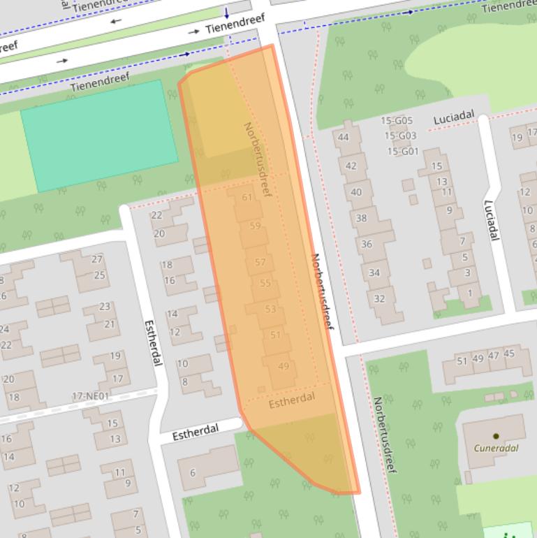 Kaart van postcodegebied 5551BB.