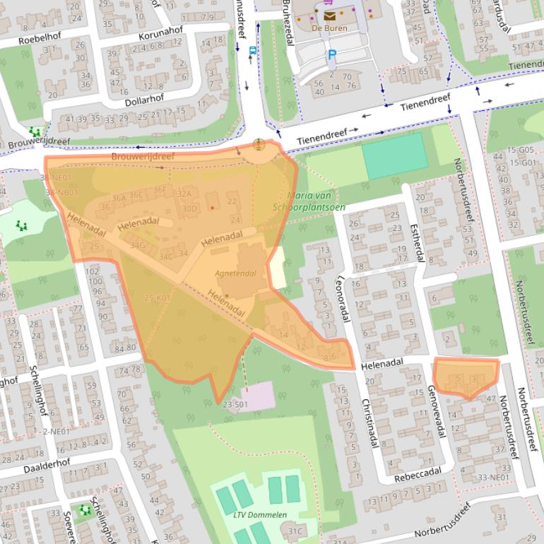 Kaart van postcodegebied 5551BJ.