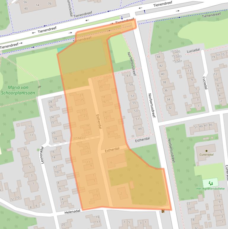 Kaart van postcodegebied 5551BL.