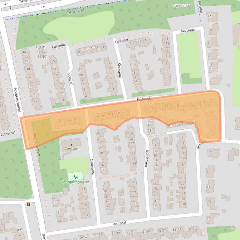 Kaart van postcodegebied 5551BT.