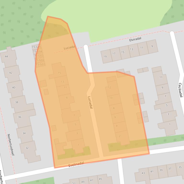 Kaart van postcodegebied 5551BV.