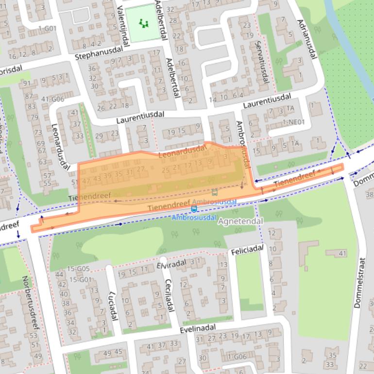 Kaart van postcodegebied 5551CC.