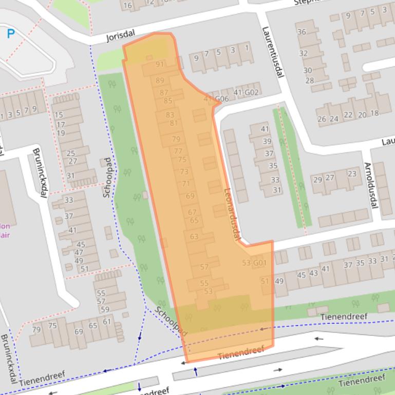 Kaart van postcodegebied 5551CD.