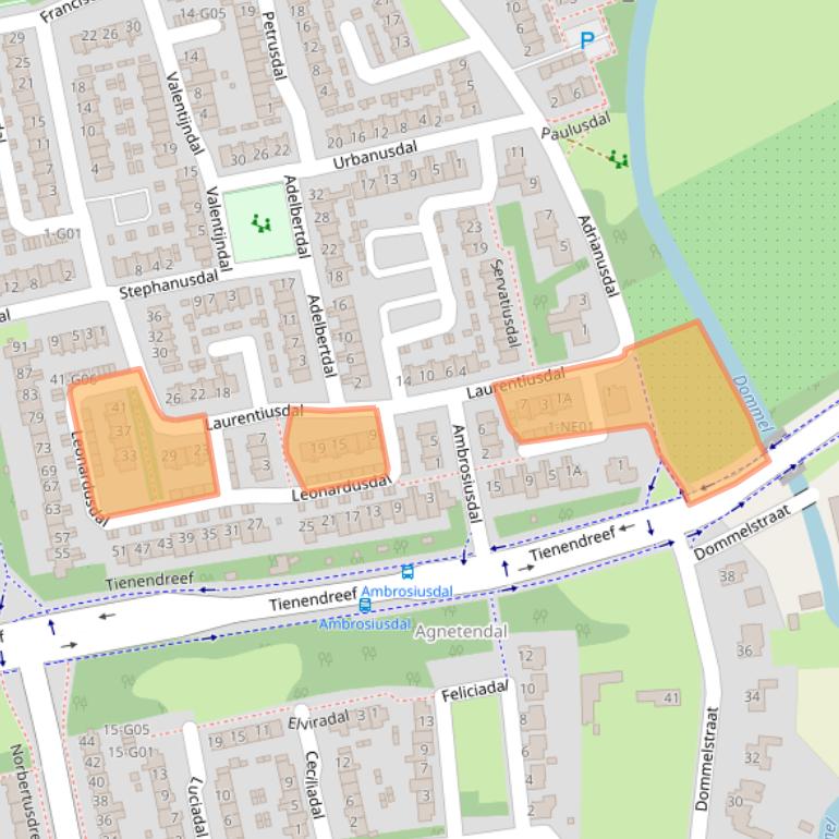 Kaart van postcodegebied 5551CE.