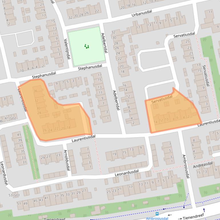 Kaart van postcodegebied 5551CG.