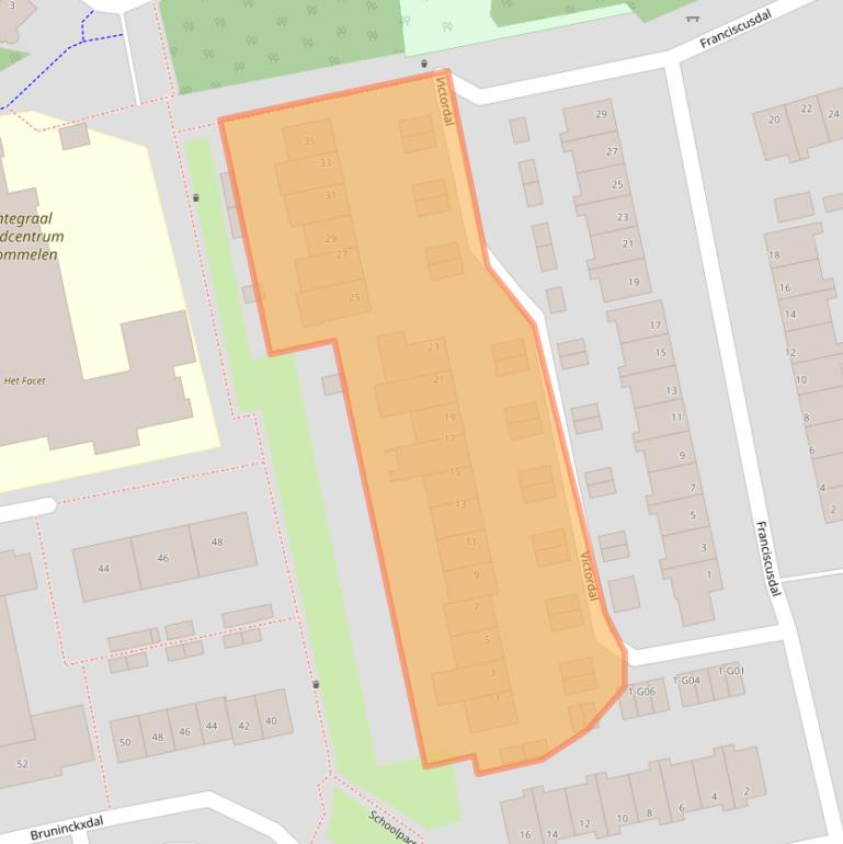 Kaart van postcodegebied 5551CP.