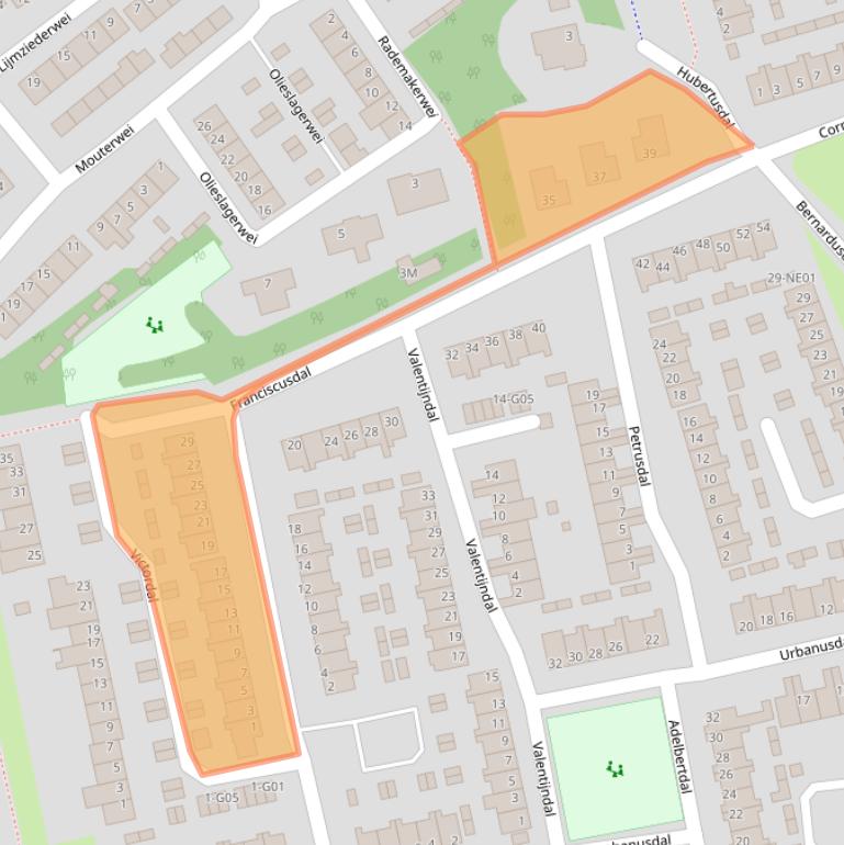 Kaart van postcodegebied 5551CR.