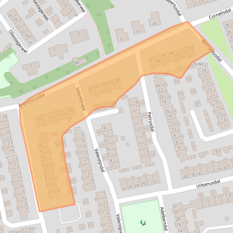 Kaart van postcodegebied 5551CS.