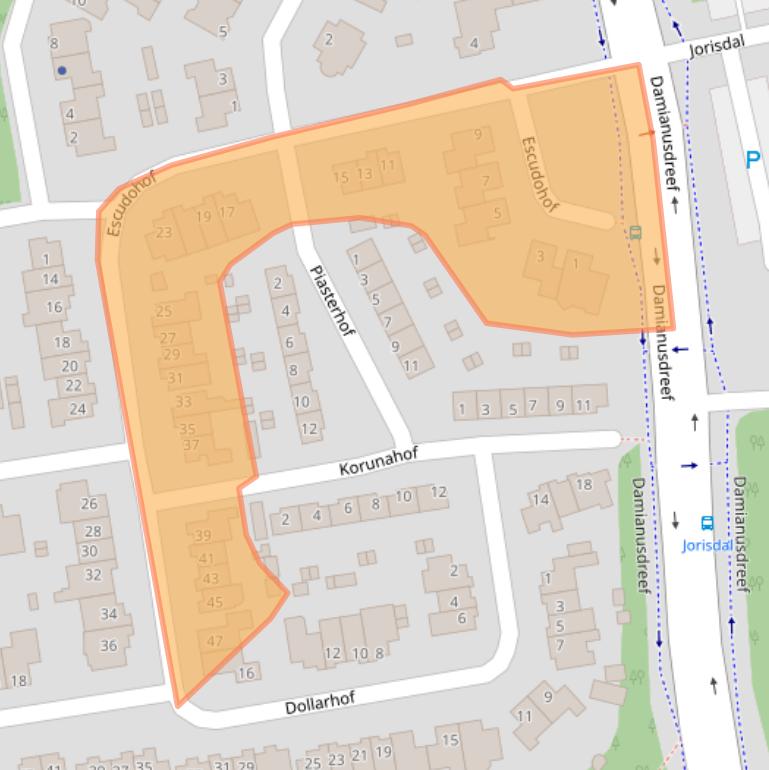 Kaart van postcodegebied 5551DC.