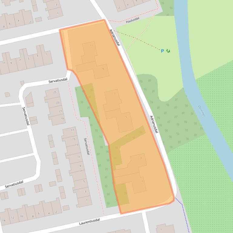 Kaart van postcodegebied 5551EE.