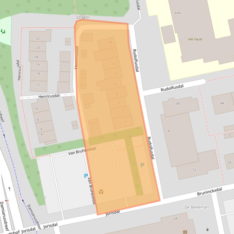 Kaart van postcodegebied 5551EH.