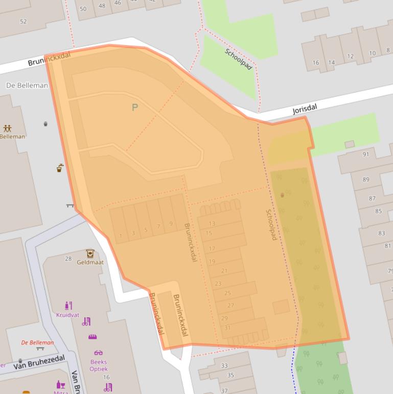 Kaart van postcodegebied 5551ES.