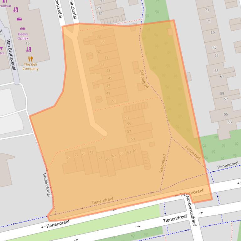 Kaart van postcodegebied 5551ET.