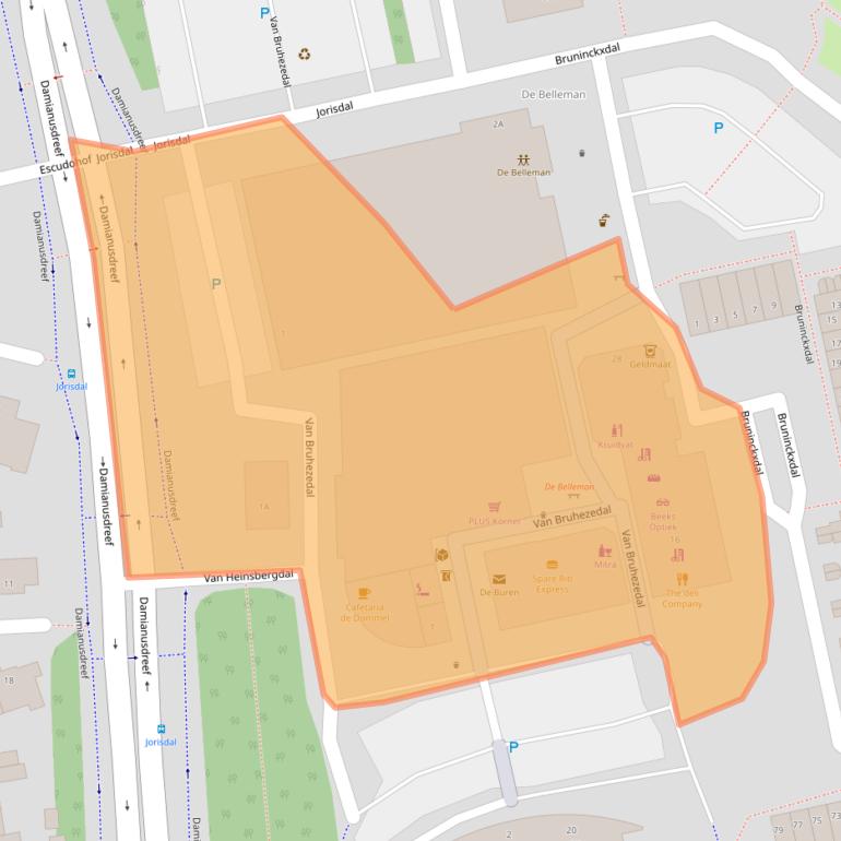 Kaart van postcodegebied 5551EW.