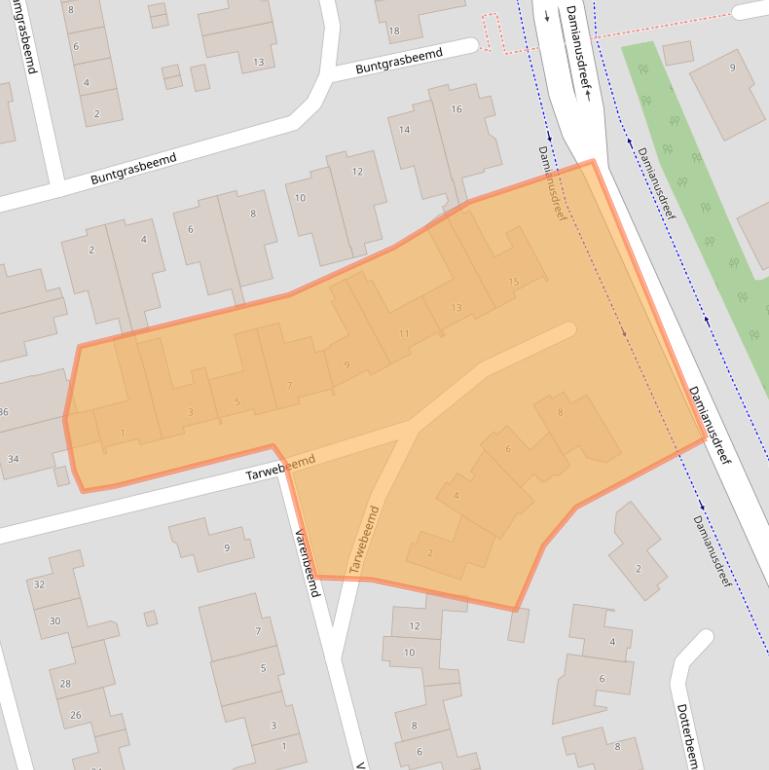 Kaart van postcodegebied 5551GG.