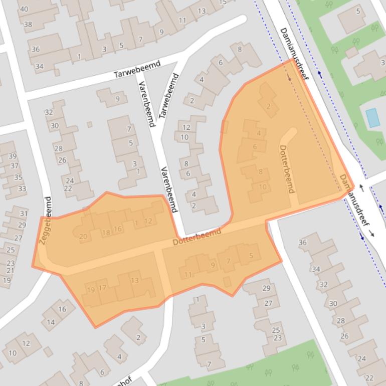 Kaart van postcodegebied 5551GH.